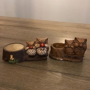 Vintage owl ceramic what-not trinket planters. Two included in listing